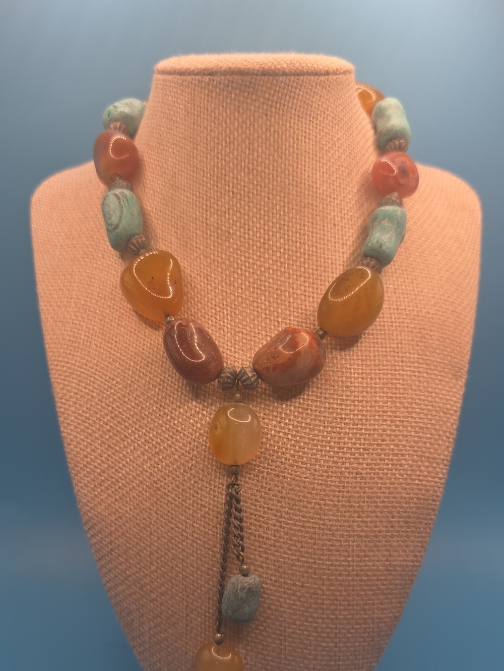 Silpada Turquoise & Amber Mixed-Stone Necklace
